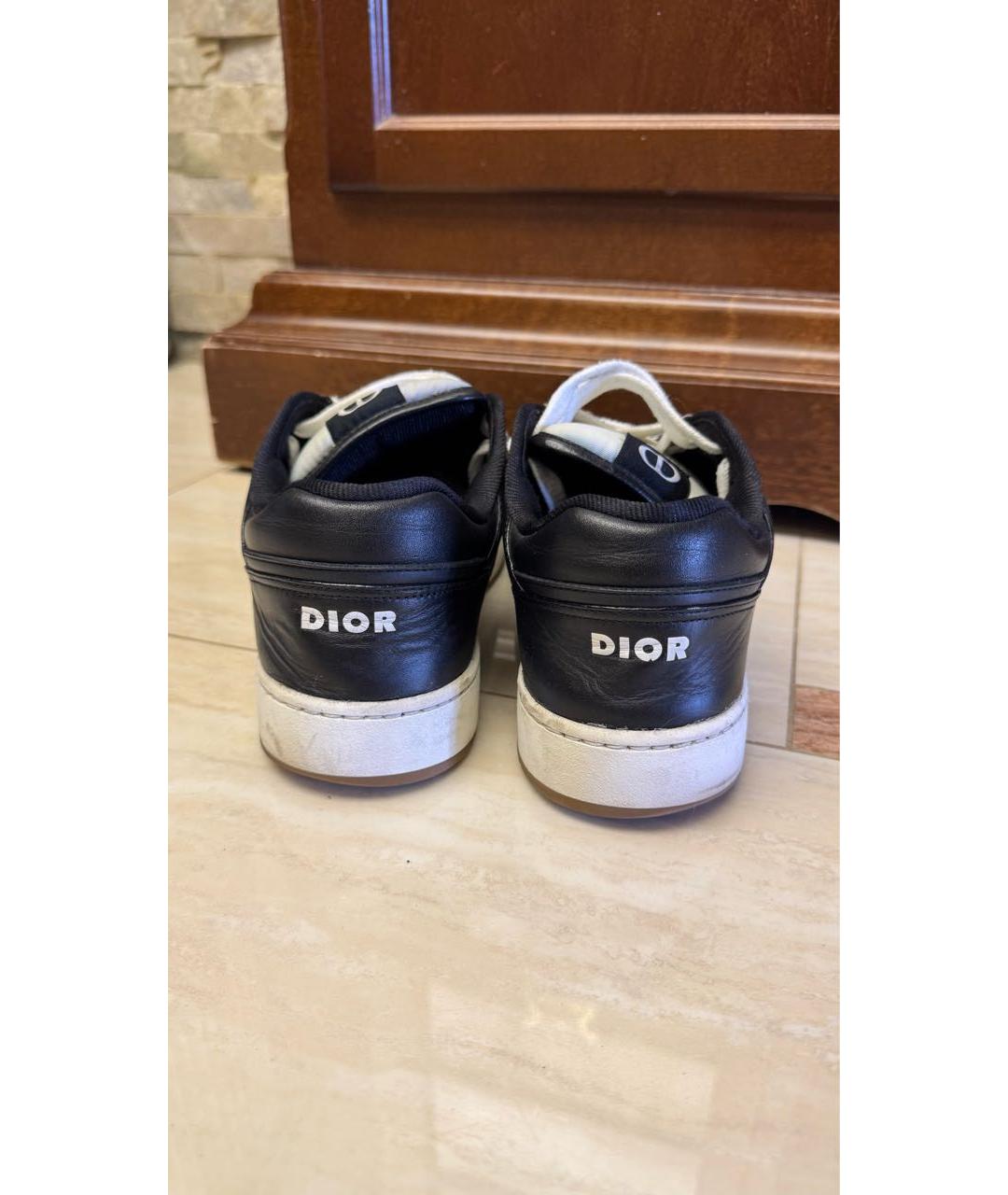 CHRISTIAN DIOR Черные кожаные низкие кроссовки / кеды, фото 4