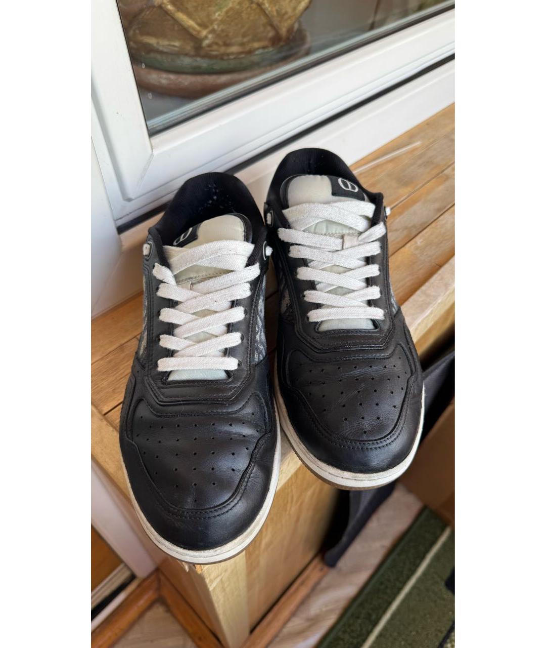 CHRISTIAN DIOR Черные кожаные низкие кроссовки / кеды, фото 3