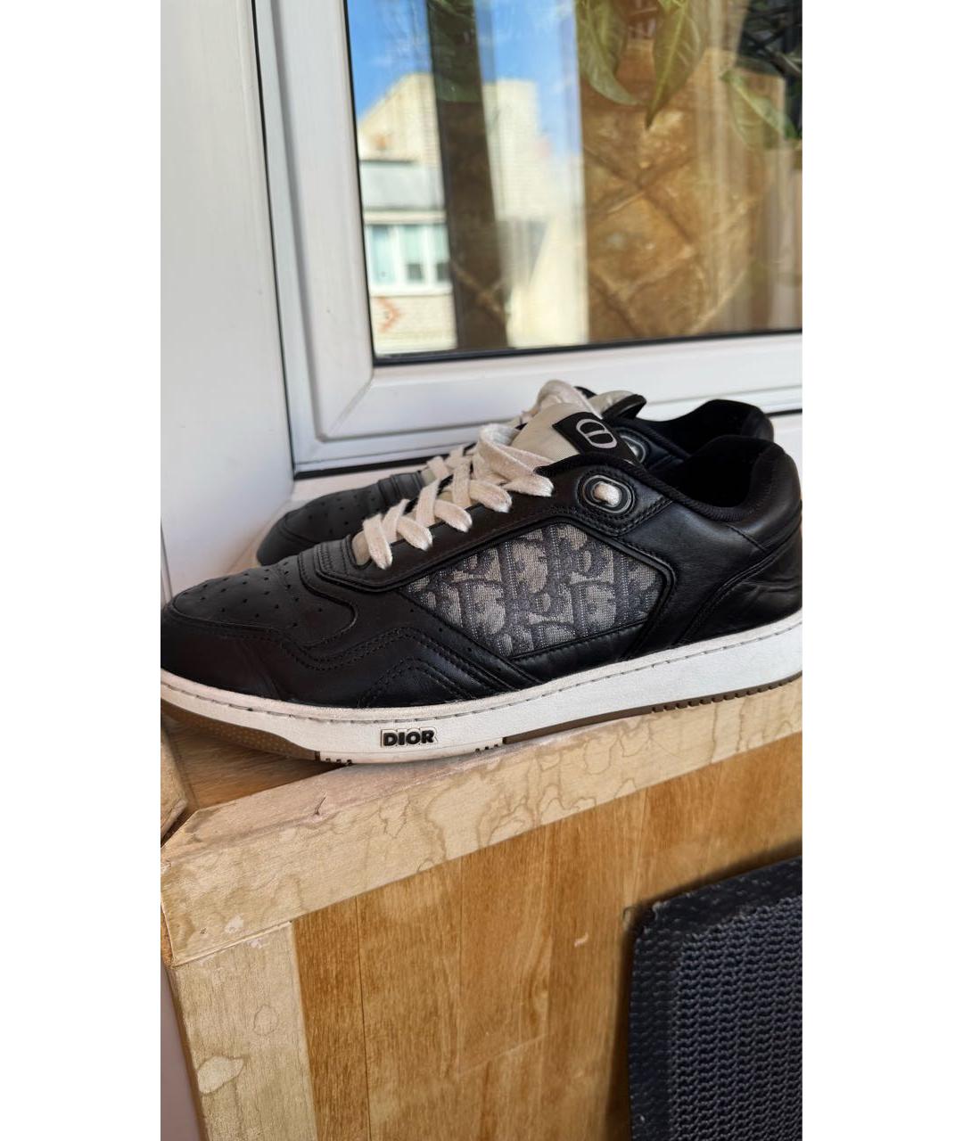 CHRISTIAN DIOR Черные кожаные низкие кроссовки / кеды, фото 5