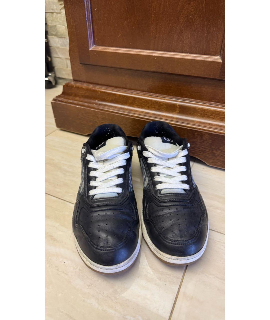 CHRISTIAN DIOR Черные кожаные низкие кроссовки / кеды, фото 2