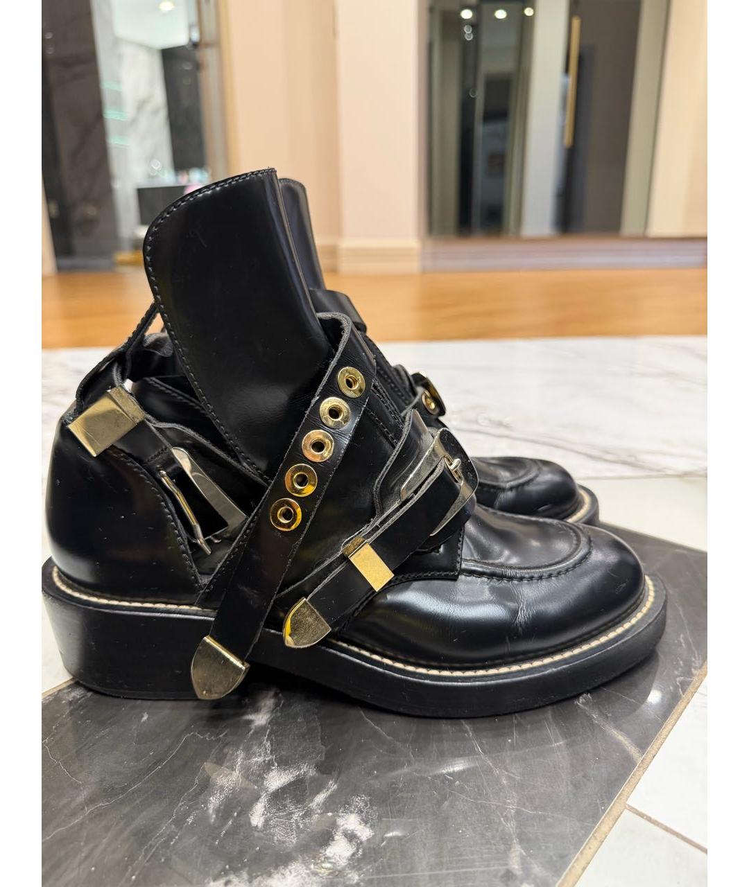 BALENCIAGA Черные кожаные ботинки, фото 5