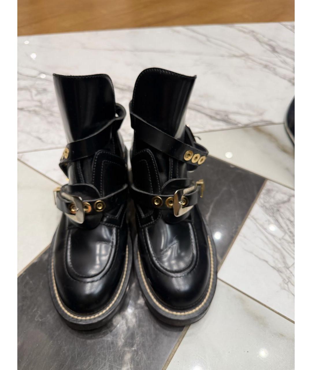 BALENCIAGA Черные кожаные ботинки, фото 3