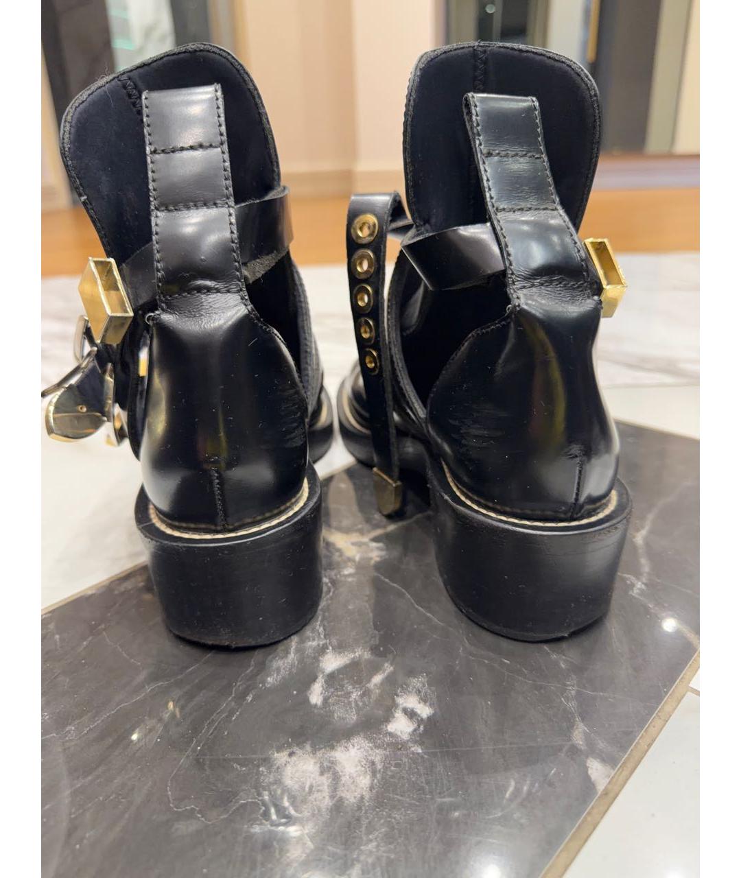 BALENCIAGA Черные кожаные ботинки, фото 4