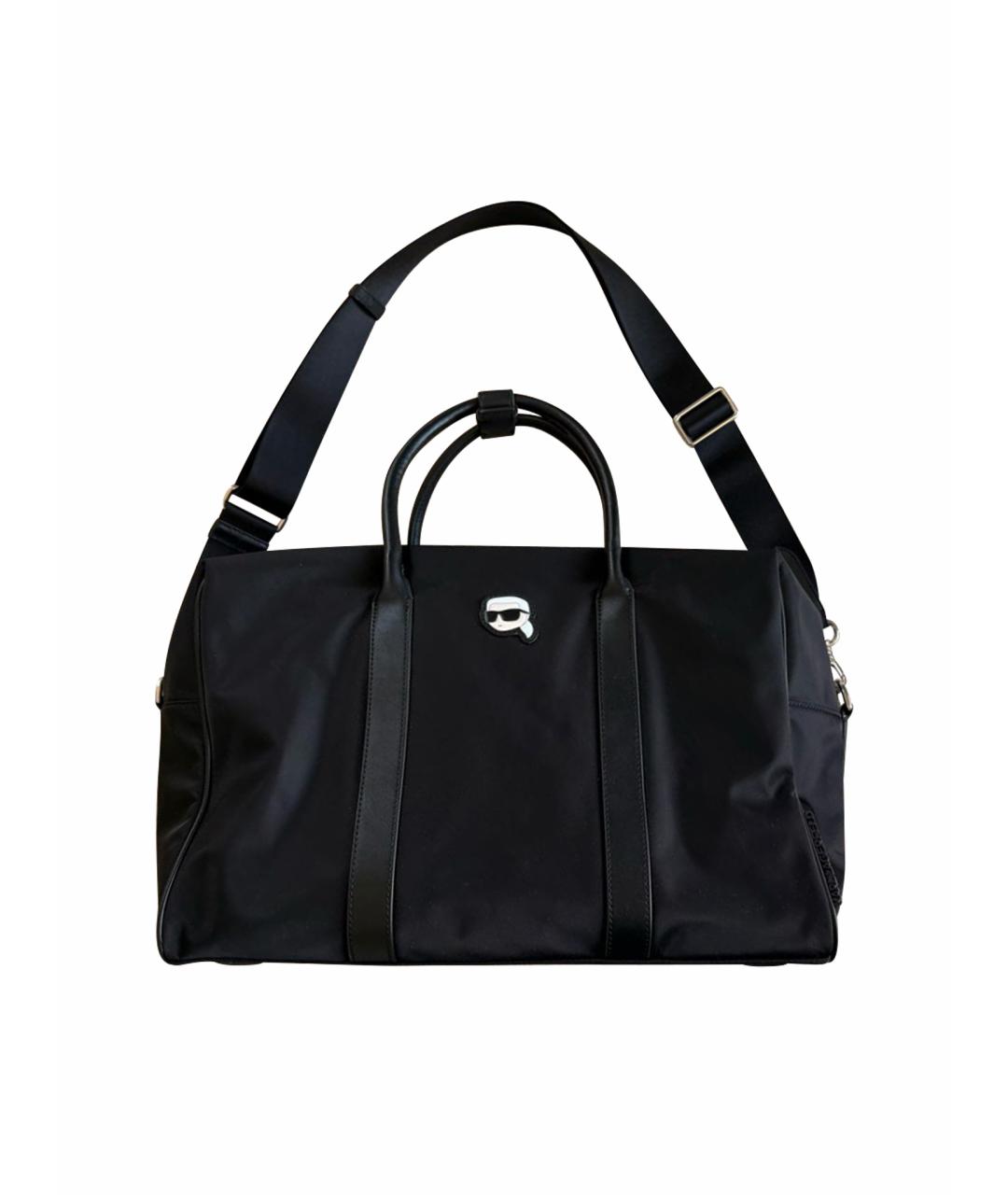 KARL LAGERFELD Черная тканевая дорожная/спортивная сумка, фото 1