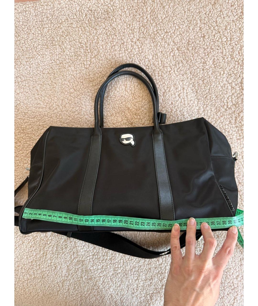 KARL LAGERFELD Черная тканевая дорожная/спортивная сумка, фото 5