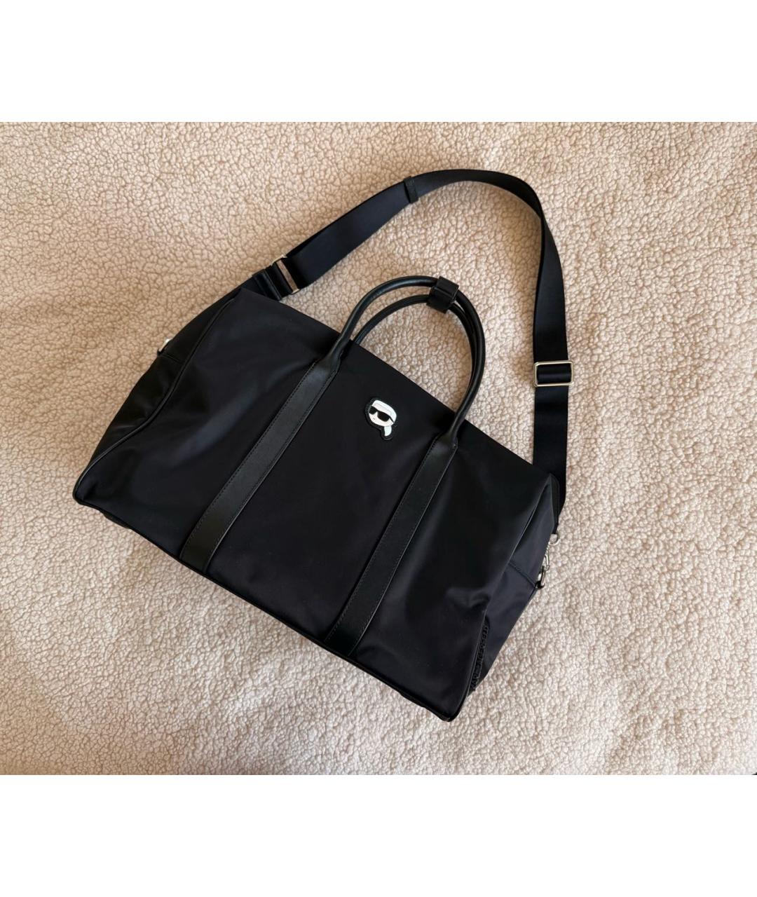 KARL LAGERFELD Черная тканевая дорожная/спортивная сумка, фото 9