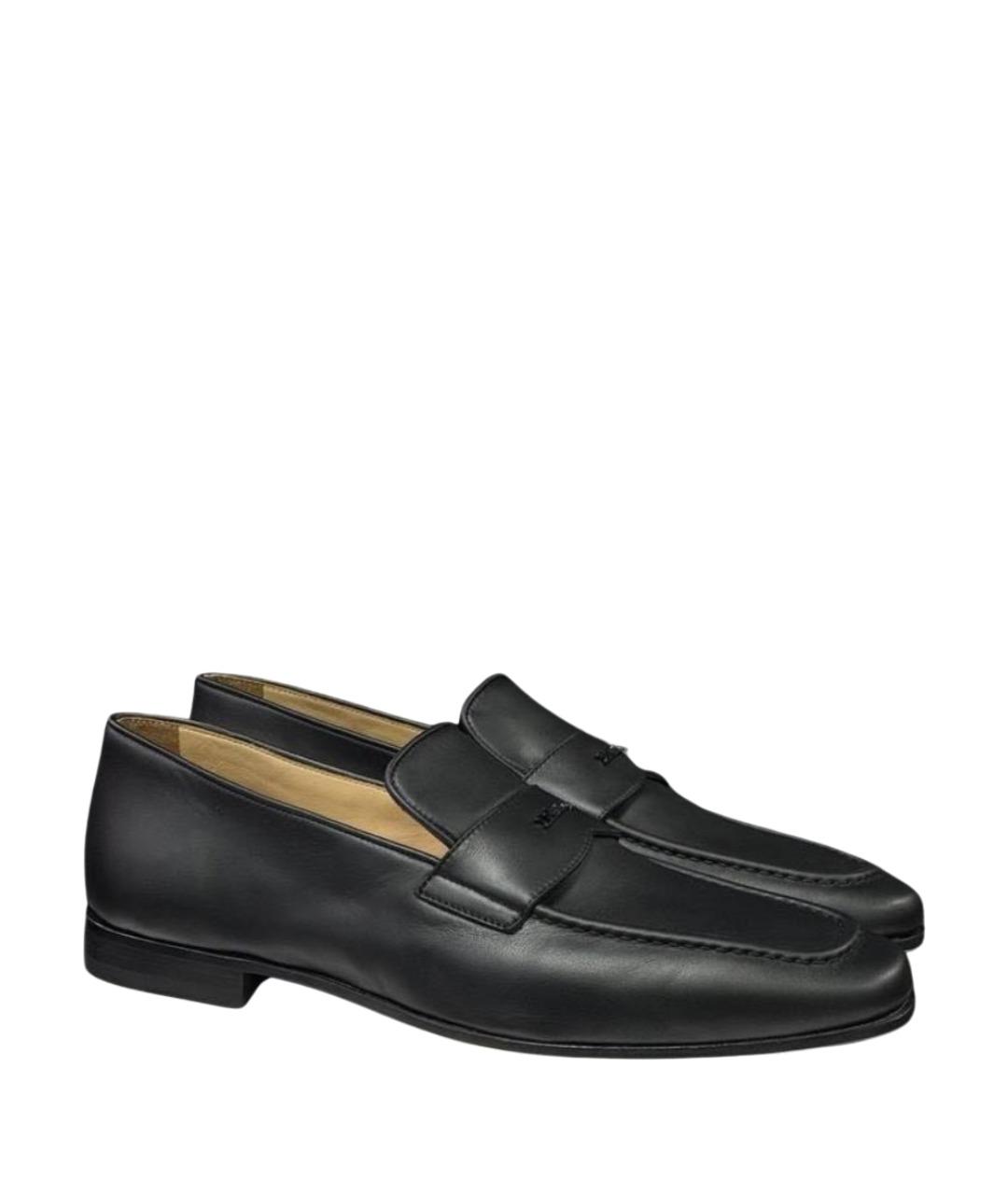 KITON Черные кожаные лоферы, фото 1