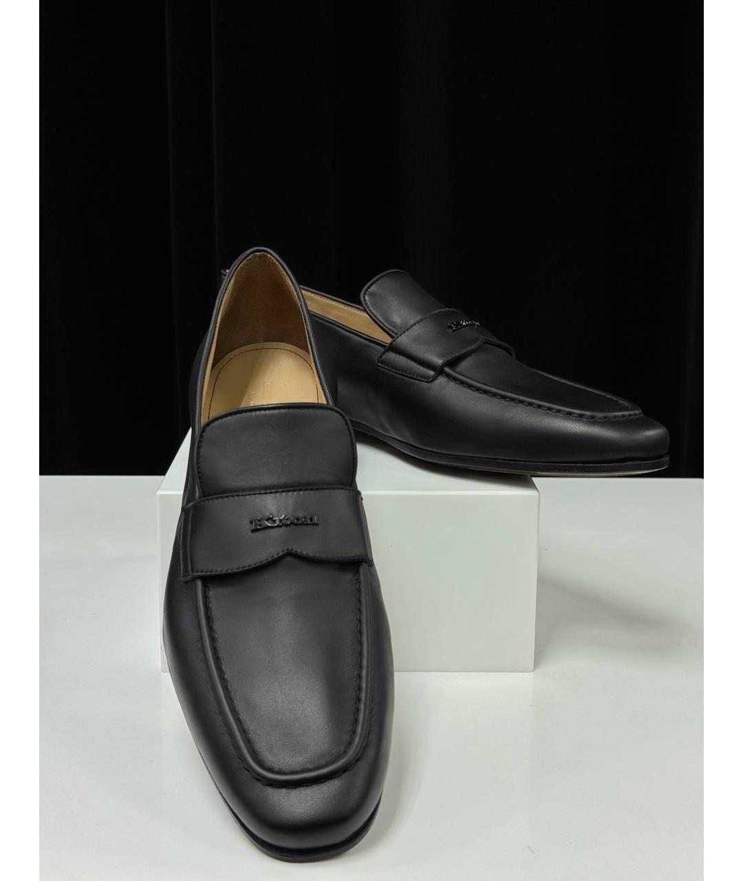 KITON Черные кожаные лоферы, фото 5