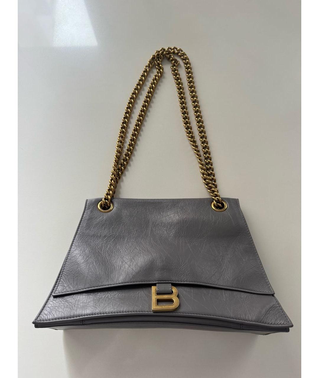 BALENCIAGA Серая кожаная сумка через плечо, фото 9
