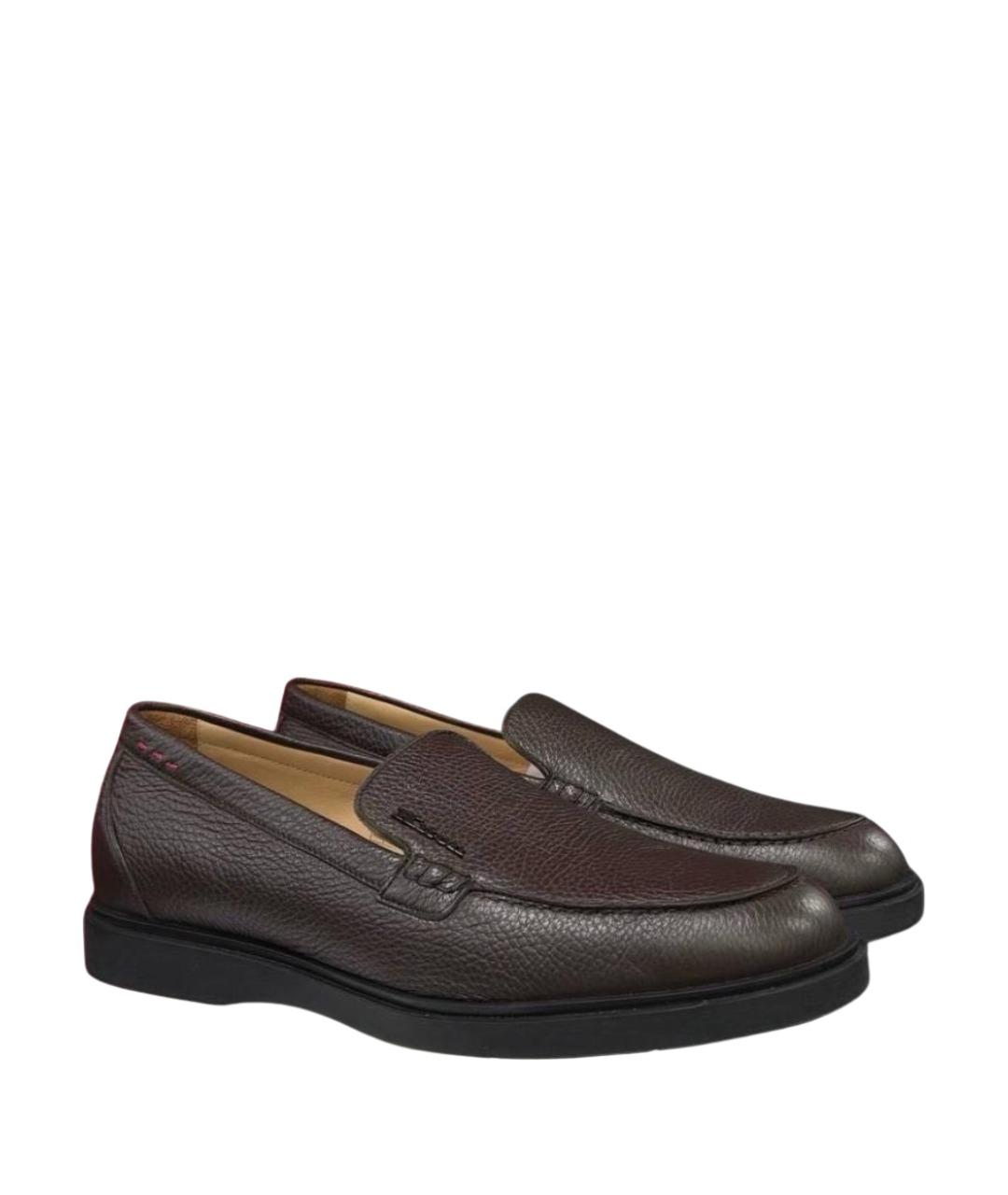 KITON Коричневые кожаные лоферы, фото 1