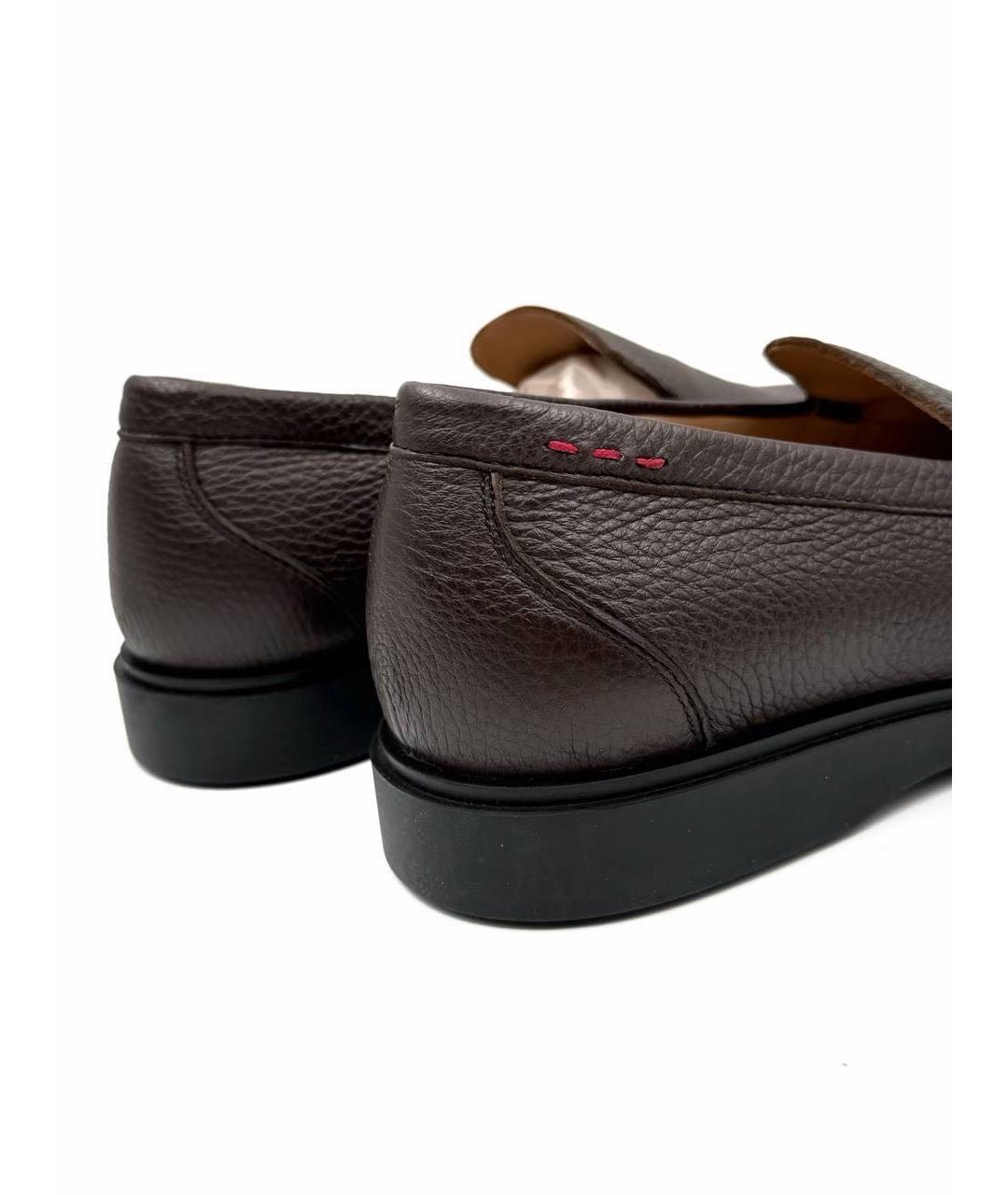 KITON Коричневые кожаные лоферы, фото 4