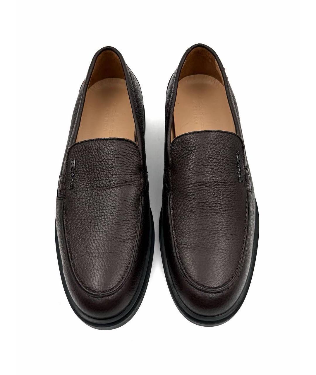 KITON Коричневые кожаные лоферы, фото 2