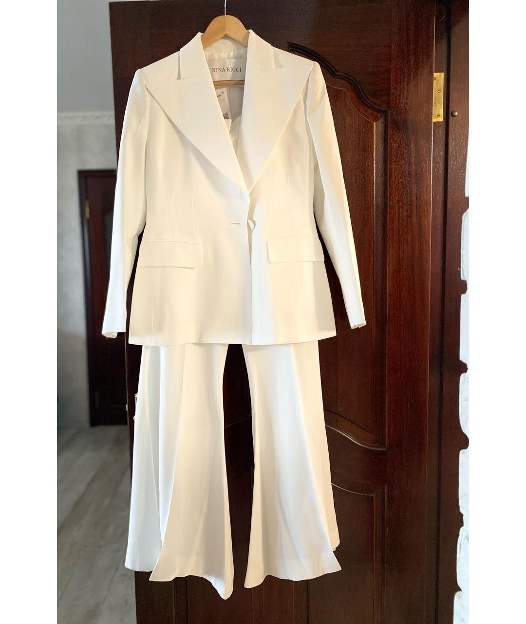 NINA RICCI Белые вискозные брюки широкие, фото 4