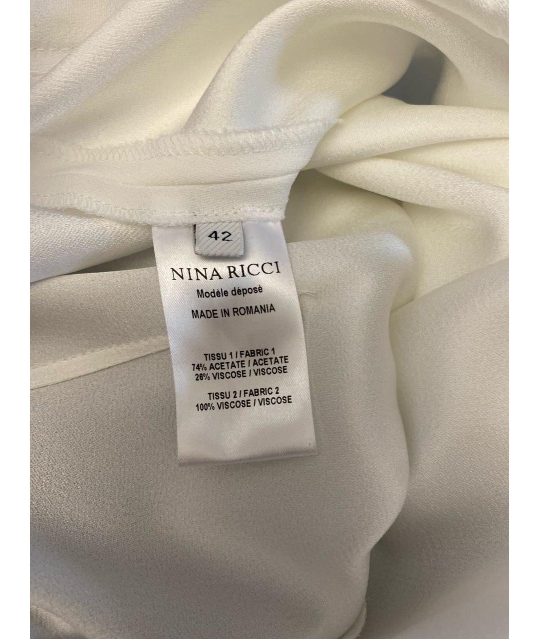 NINA RICCI Белые вискозные брюки широкие, фото 3