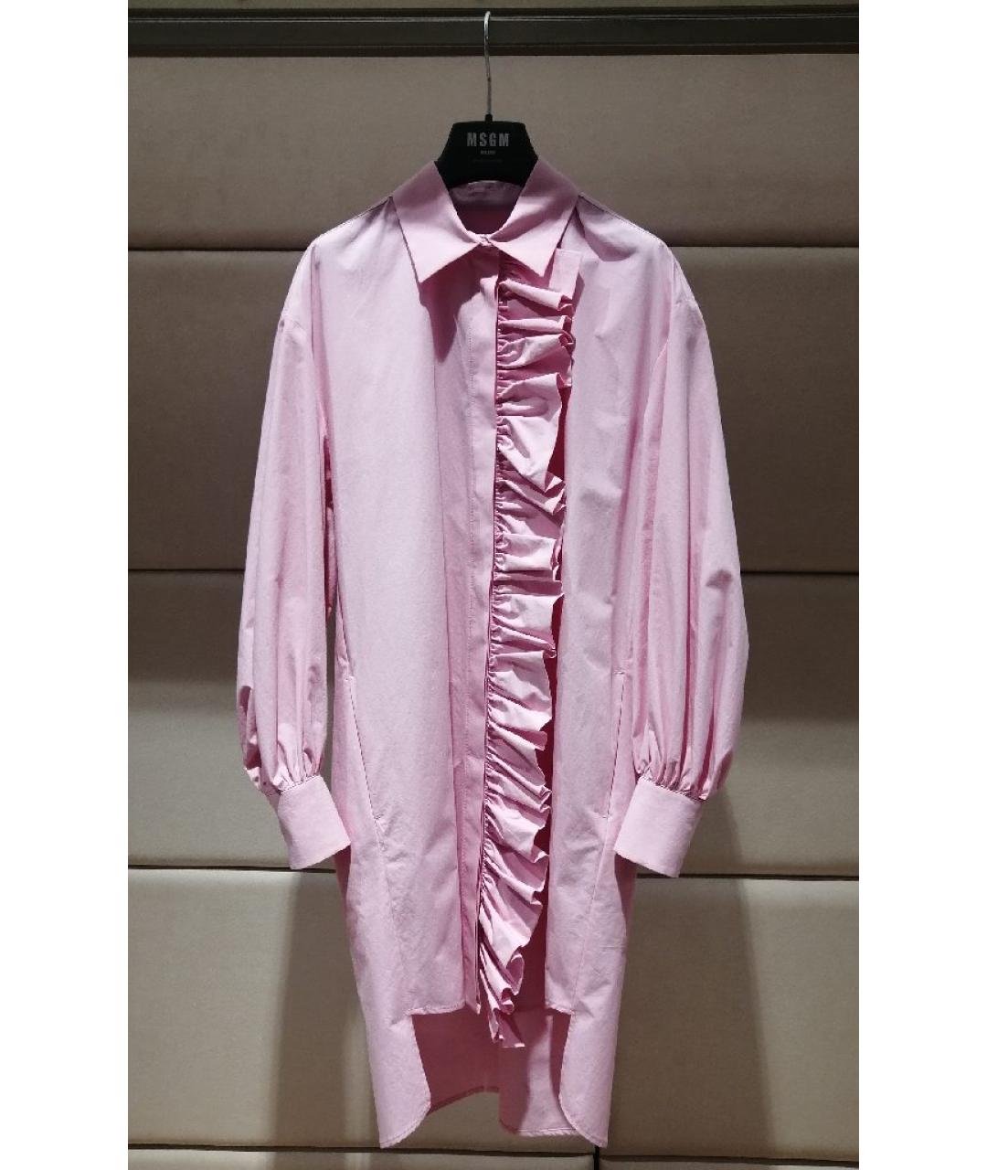 MSGM Розовая хлопковая рубашка, фото 3
