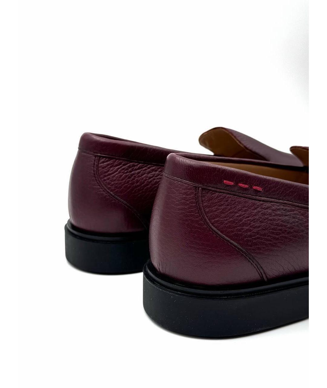 KITON Бордовые кожаные лоферы, фото 5