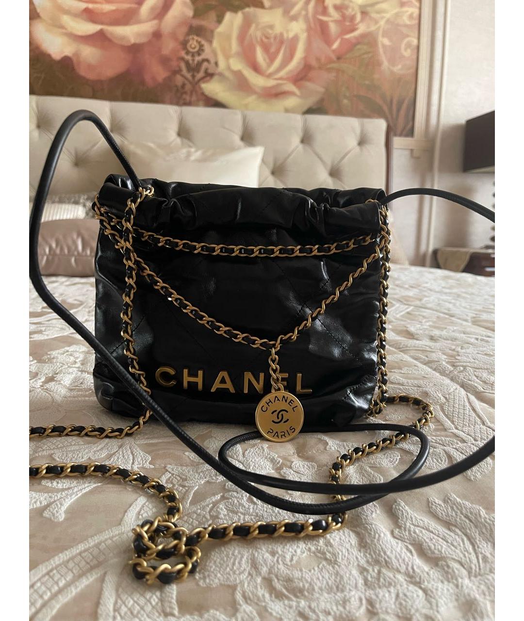 CHANEL Черная кожаная сумка через плечо, фото 5