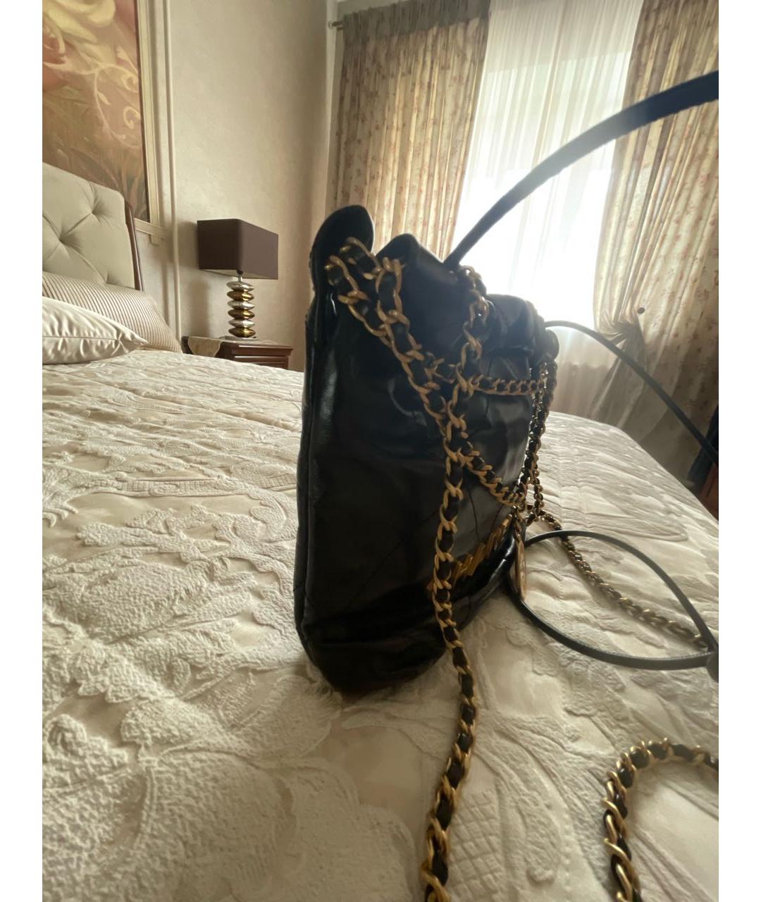 CHANEL Черная кожаная сумка через плечо, фото 2