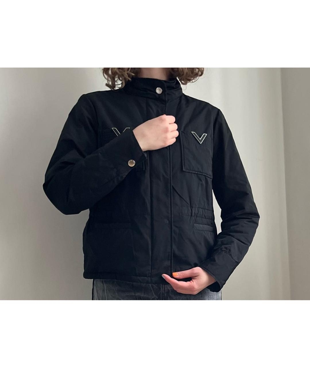 RED VALENTINO Черная полиэстеровая куртка, фото 5