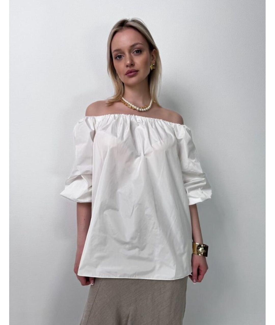 MAX MARA STUDIO Белая полиэстеровая блузы, фото 6