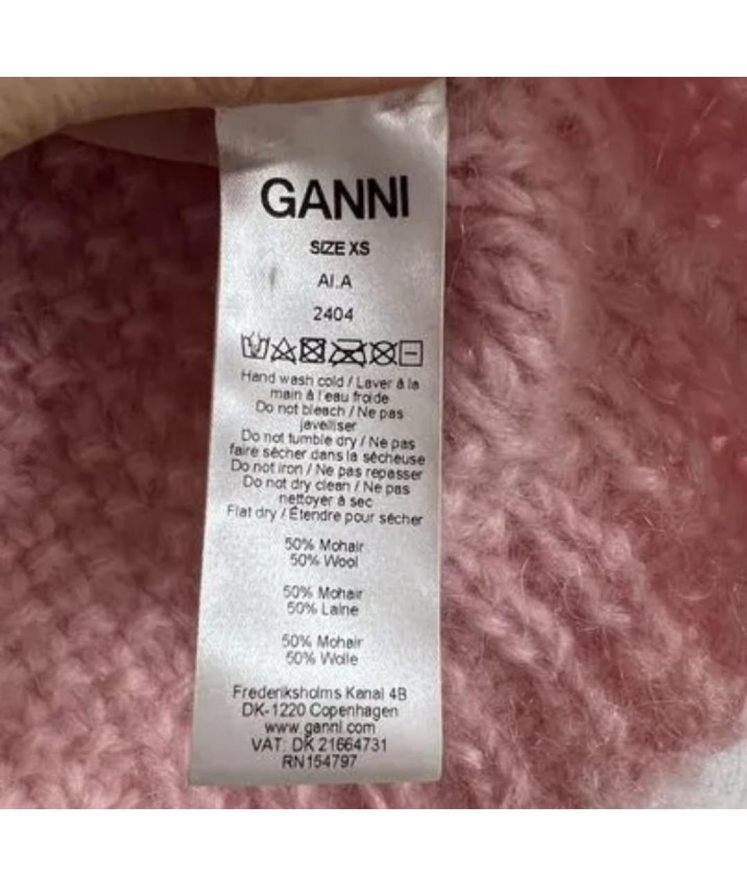 GANNI Розовый шерстяной джемпер / свитер, фото 4