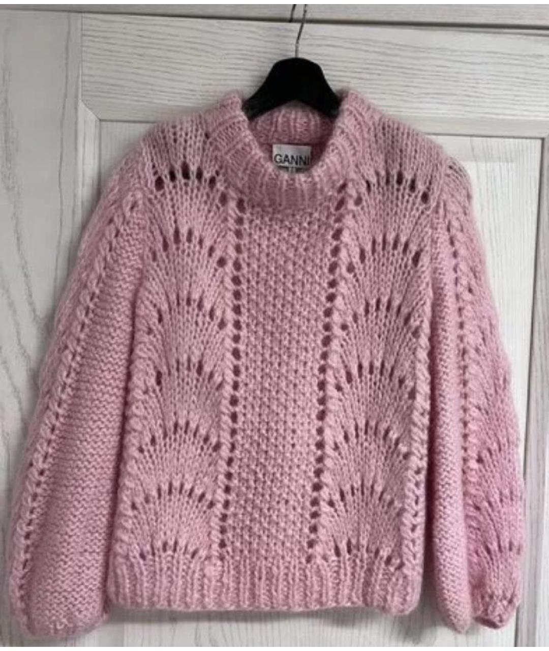 GANNI Розовый шерстяной джемпер / свитер, фото 3