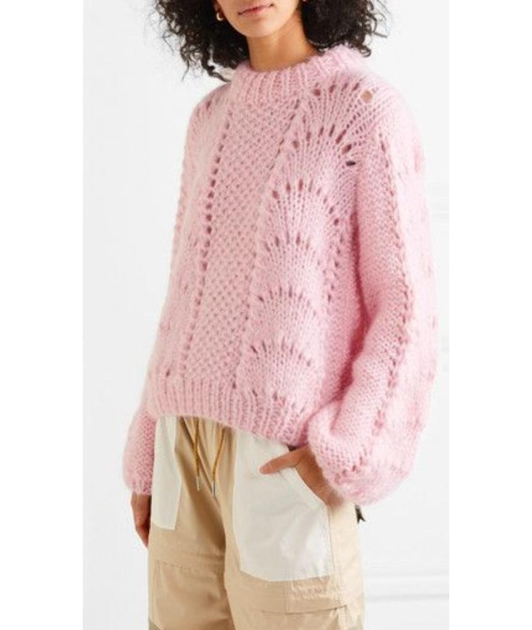 GANNI Розовый шерстяной джемпер / свитер, фото 2