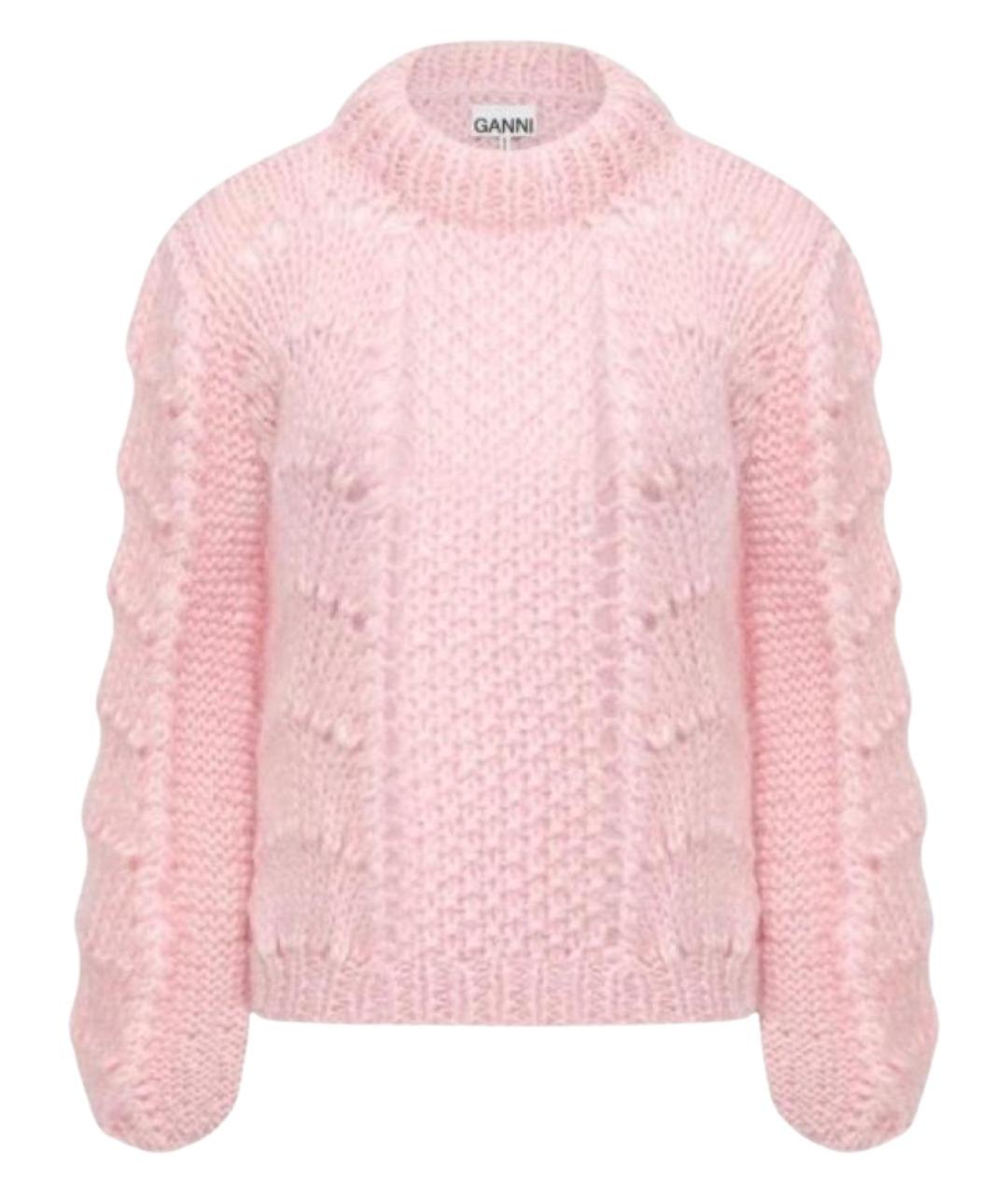 GANNI Розовый шерстяной джемпер / свитер, фото 1