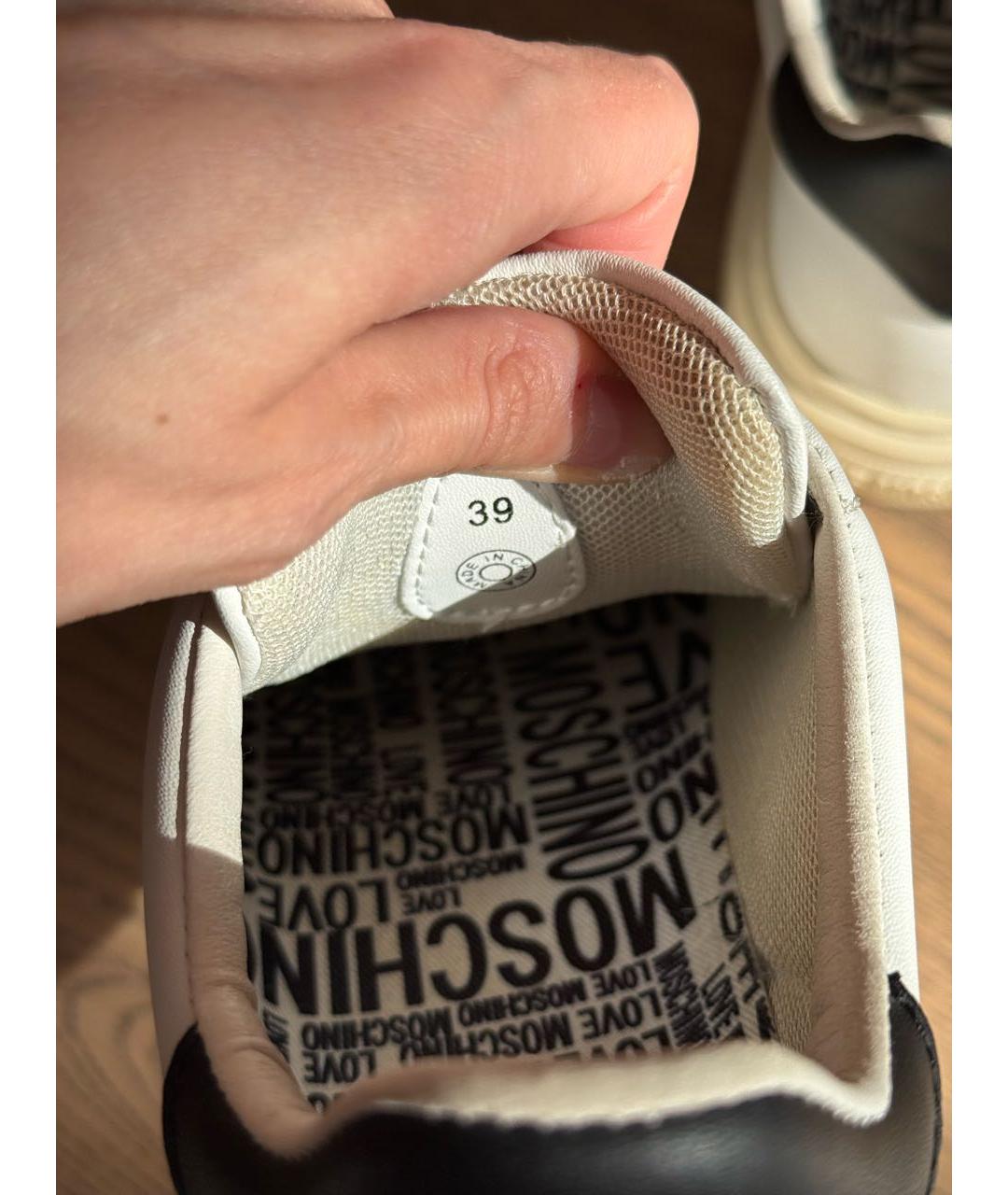 LOVE MOSCHINO Белые кожаные кеды, фото 5