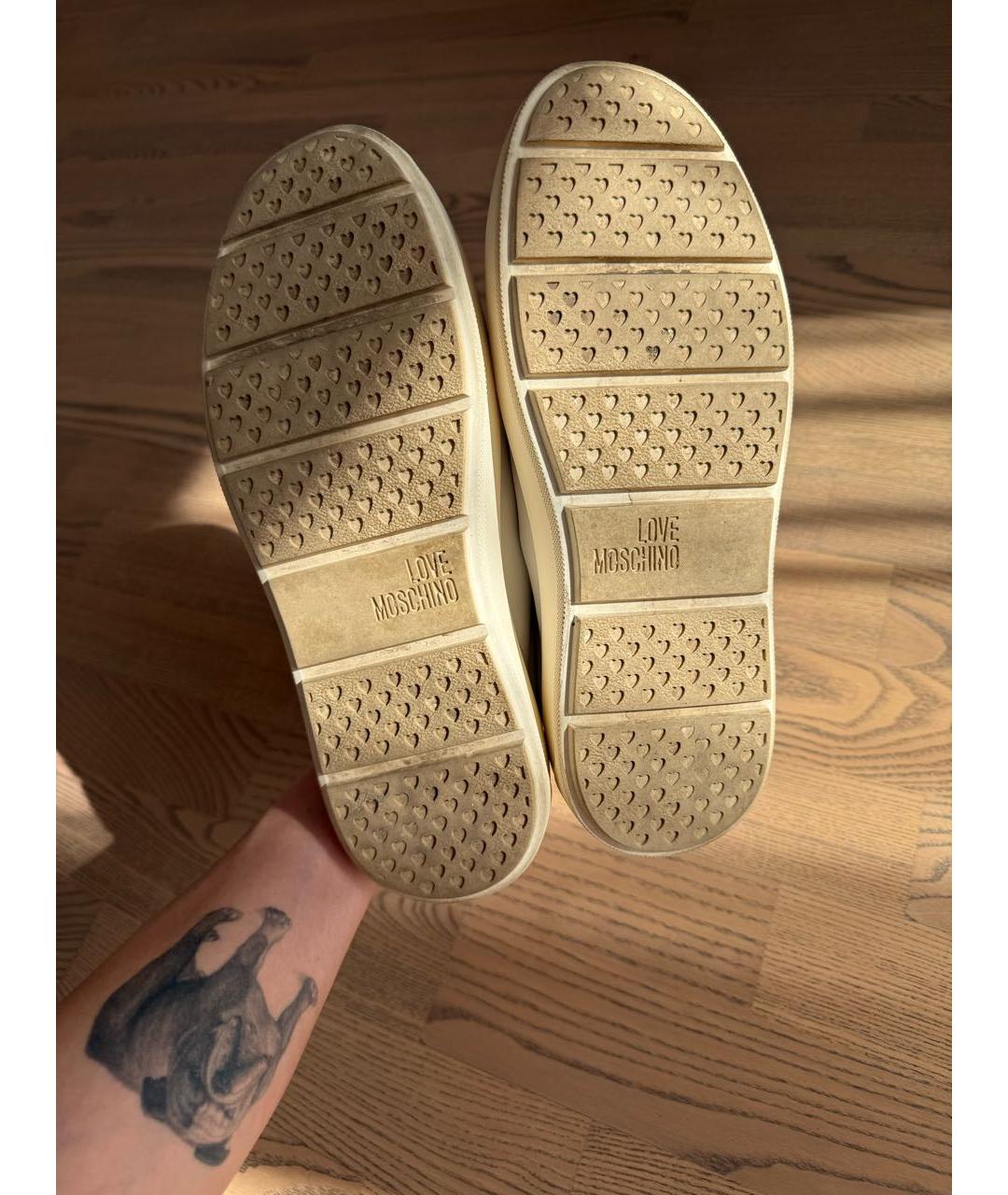LOVE MOSCHINO Белые кожаные кеды, фото 6