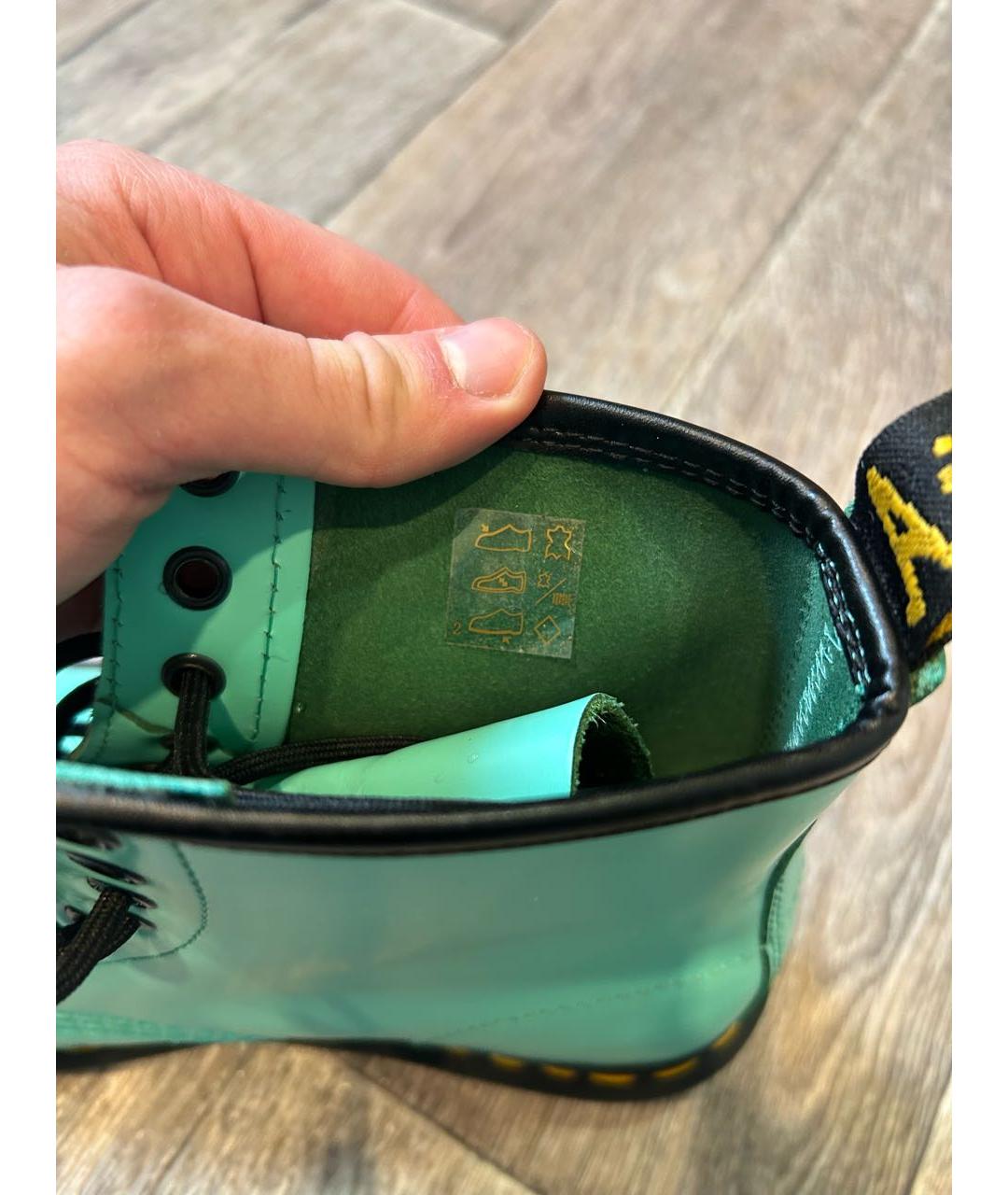 DR. MARTENS Бирюзовые кожаные ботинки, фото 4