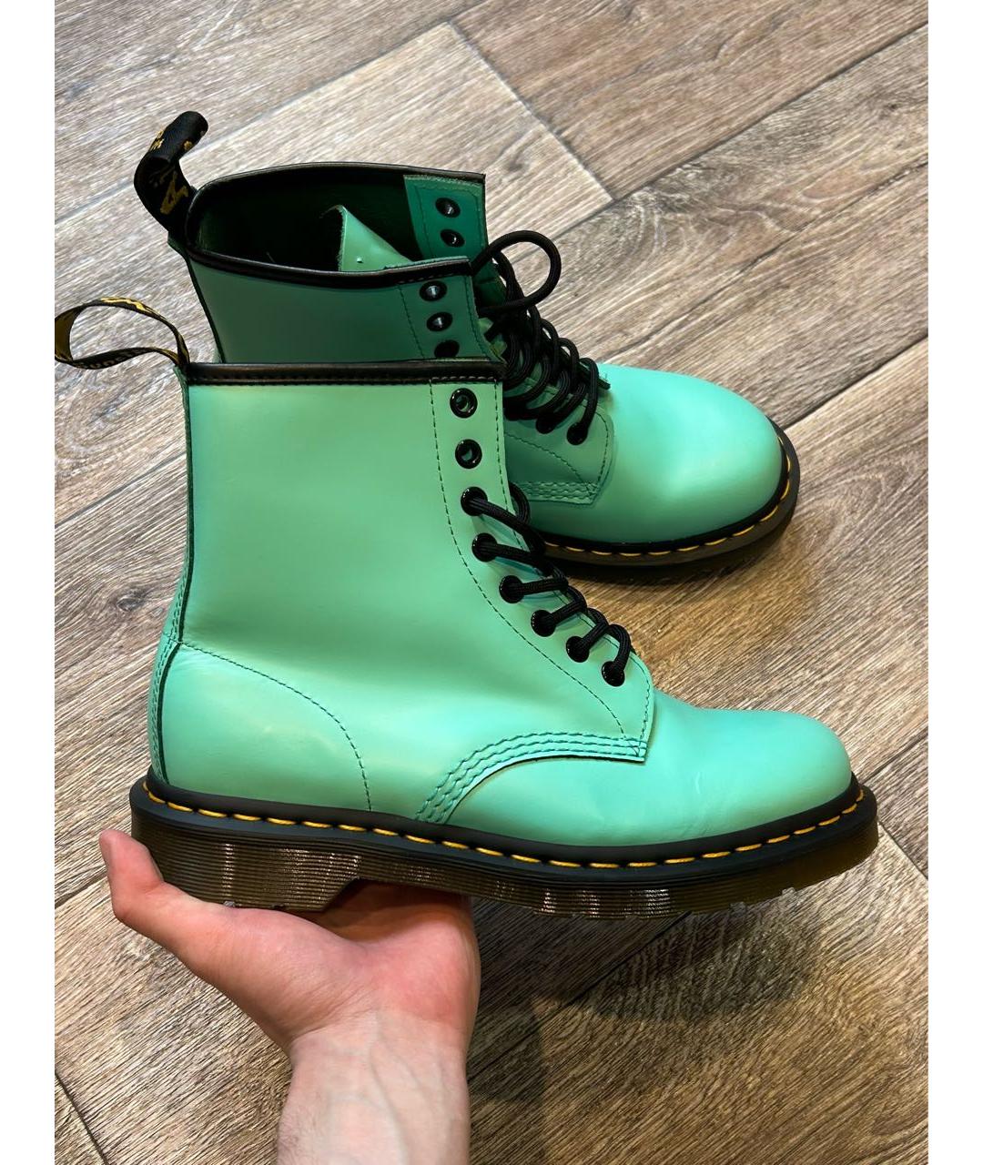 DR. MARTENS Бирюзовые кожаные ботинки, фото 8