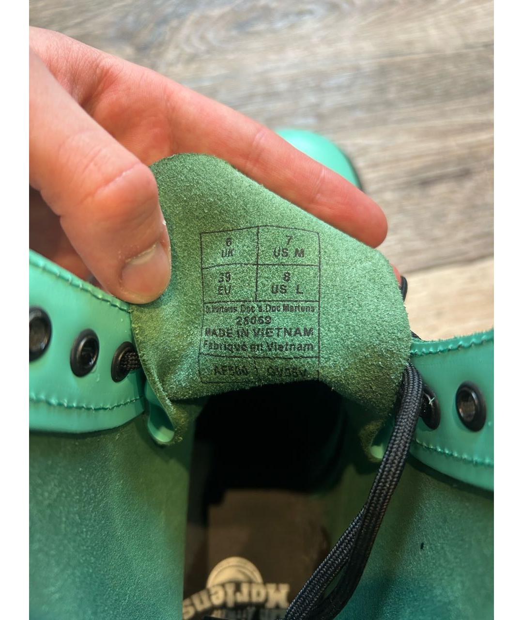 DR. MARTENS Бирюзовые кожаные ботинки, фото 7