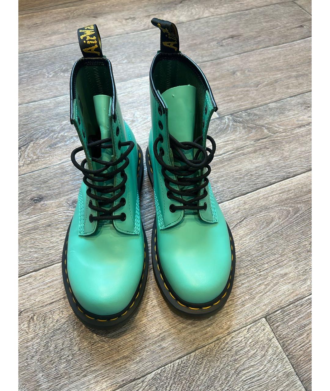 DR. MARTENS Бирюзовые кожаные ботинки, фото 5
