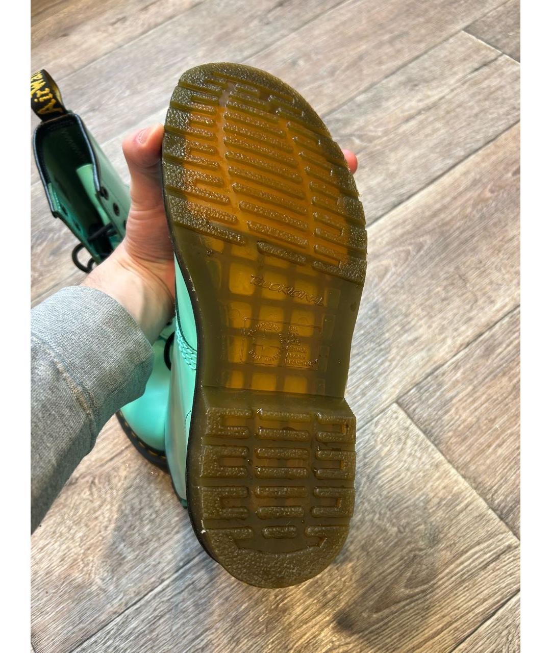 DR. MARTENS Бирюзовые кожаные ботинки, фото 6