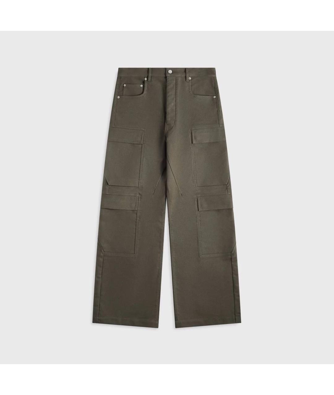 RICK OWENS Хаки хлопковые прямые джинсы, фото 3