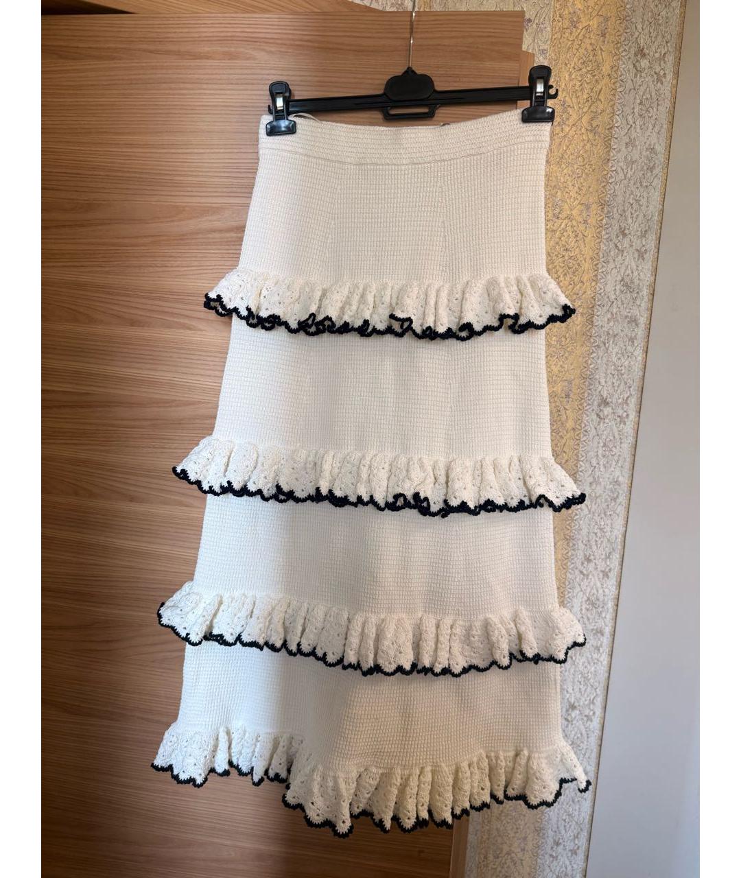 ZIMMERMANN Белая хлопковая юбка миди, фото 6