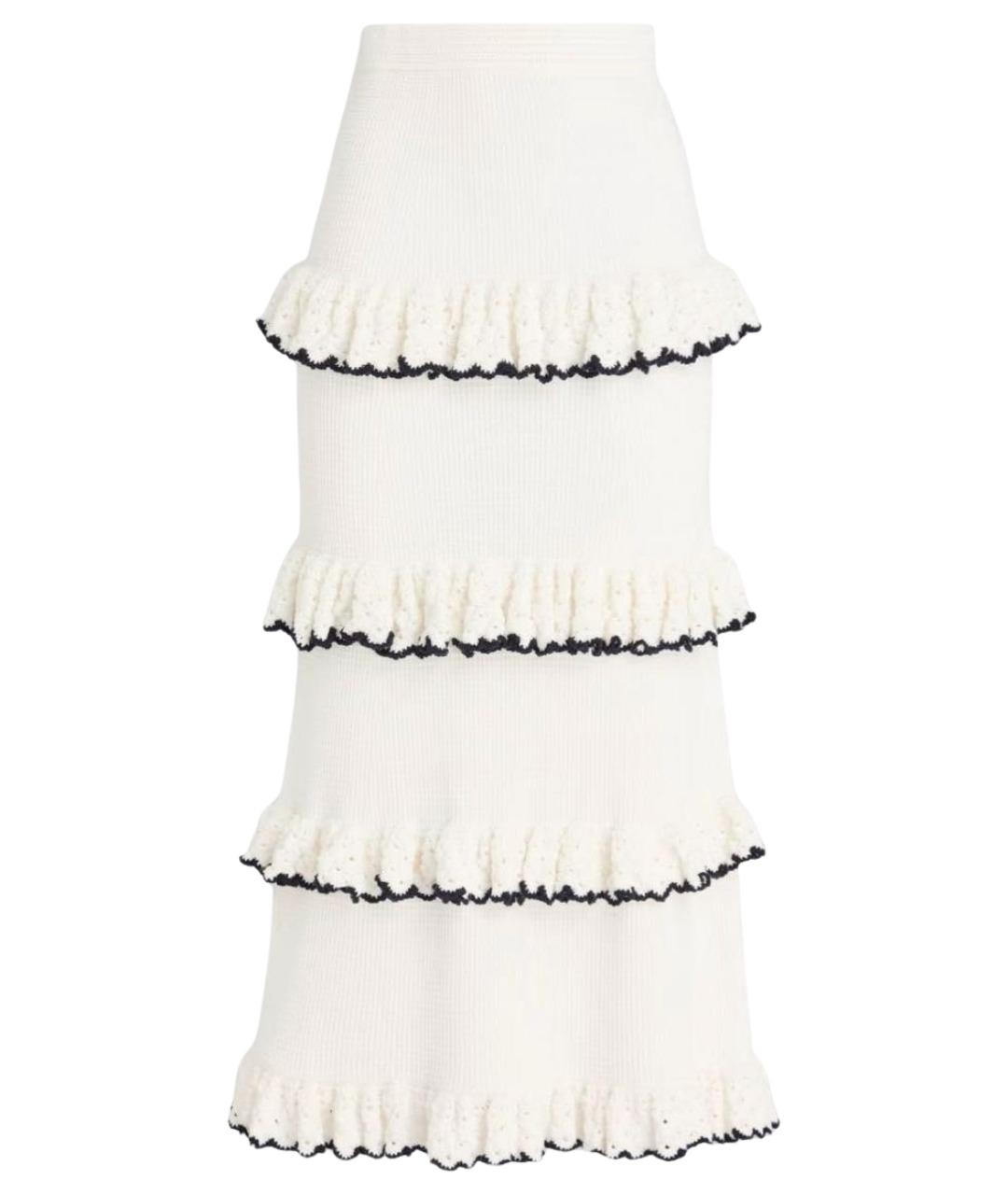 ZIMMERMANN Белая хлопковая юбка миди, фото 1