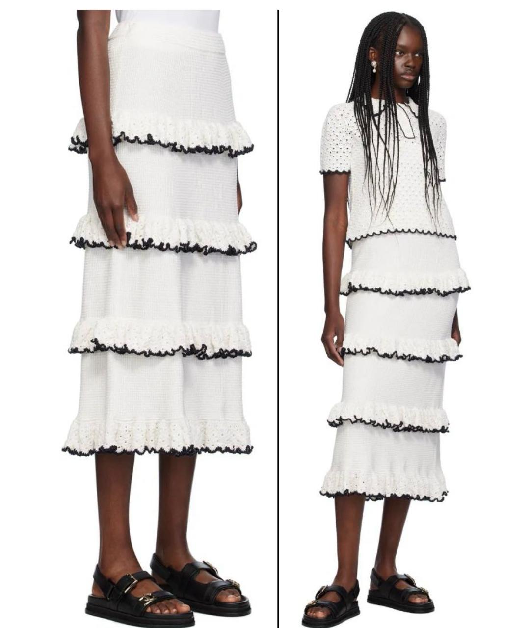 ZIMMERMANN Белая хлопковая юбка миди, фото 7