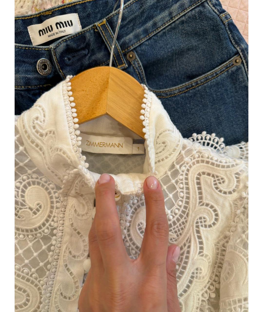 ZIMMERMANN Белая блузы, фото 5