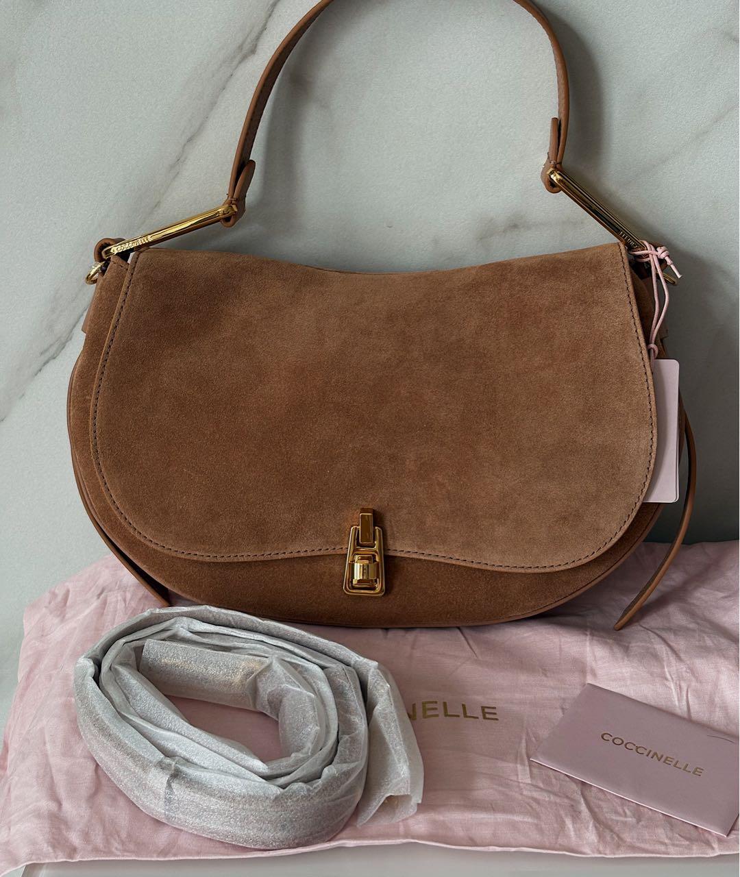 COCCINELLE Коричневая замшевая сумка с короткими ручками, фото 7