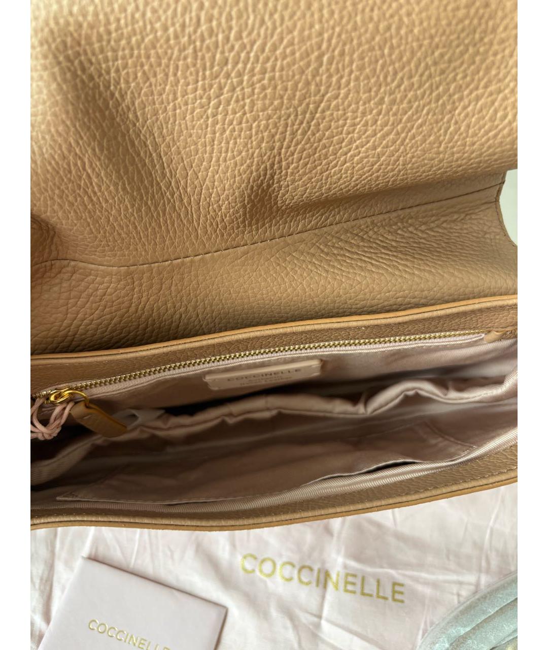 COCCINELLE Коричневая замшевая сумка с короткими ручками, фото 4
