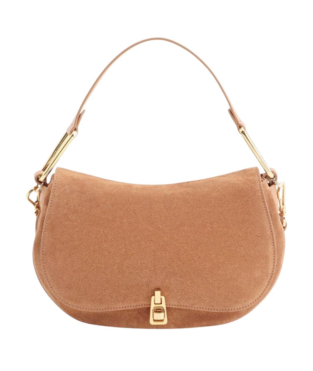 COCCINELLE Коричневая замшевая сумка с короткими ручками, фото 1