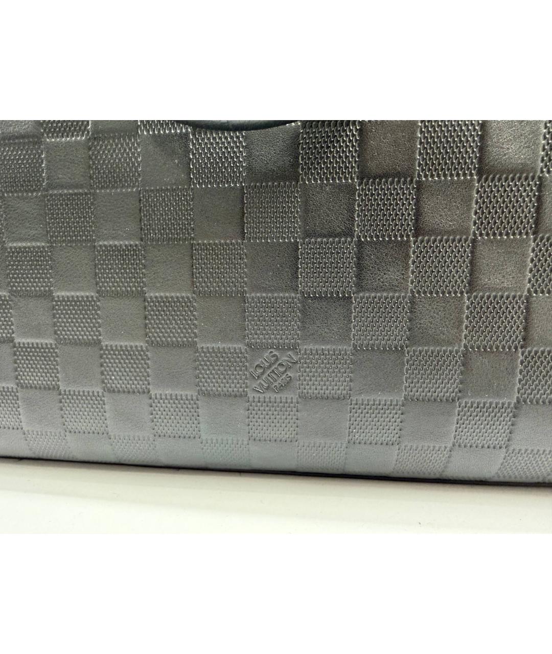 LOUIS VUITTON Черный кожаный портфель, фото 3