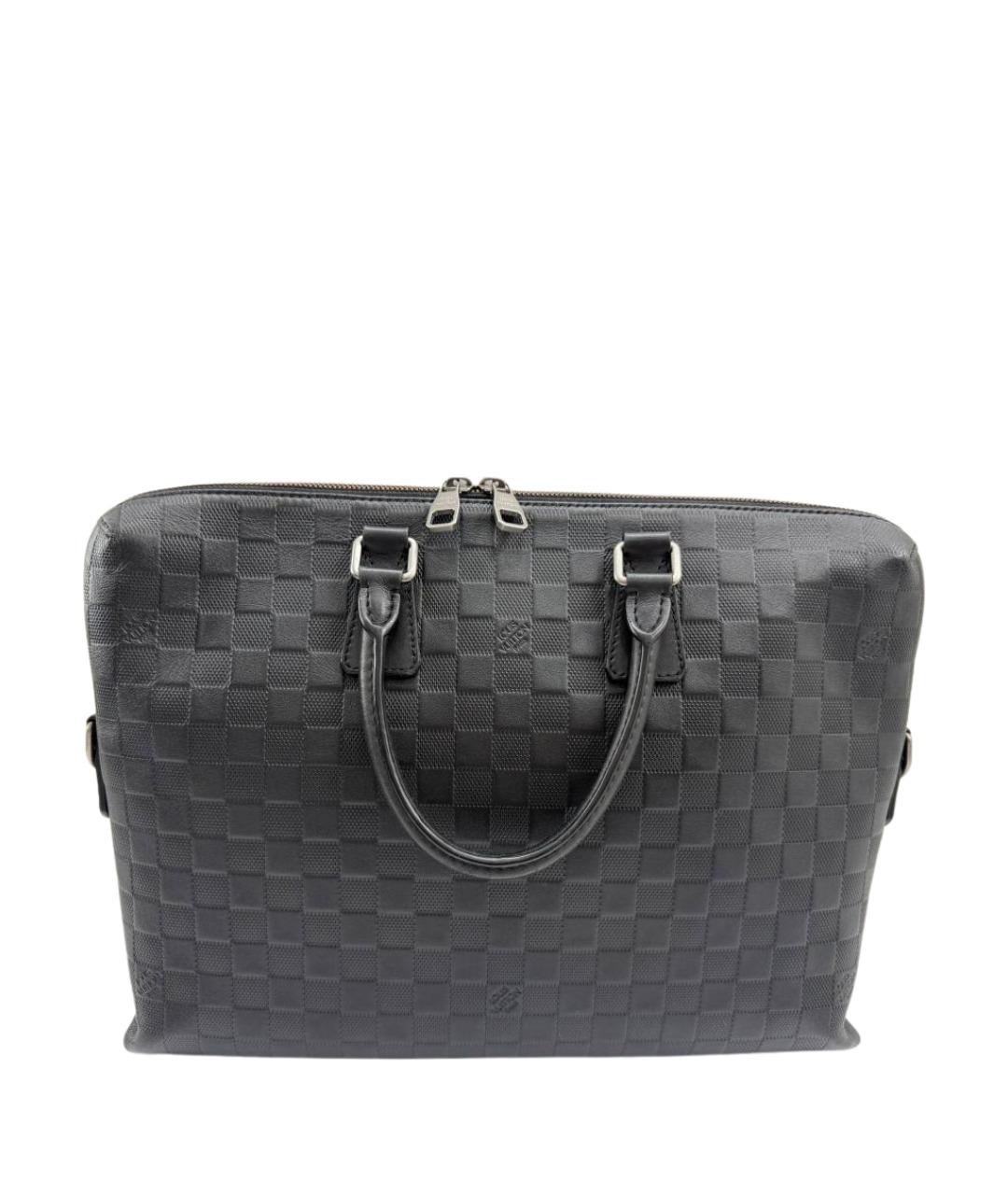 LOUIS VUITTON Черный кожаный портфель, фото 1