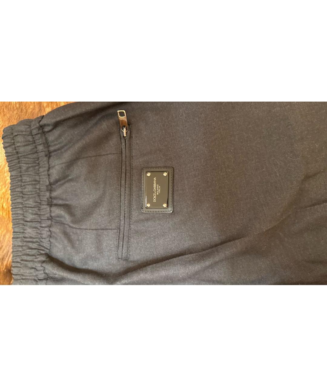 DOLCE&GABBANA Серые шерстяные классические брюки, фото 3