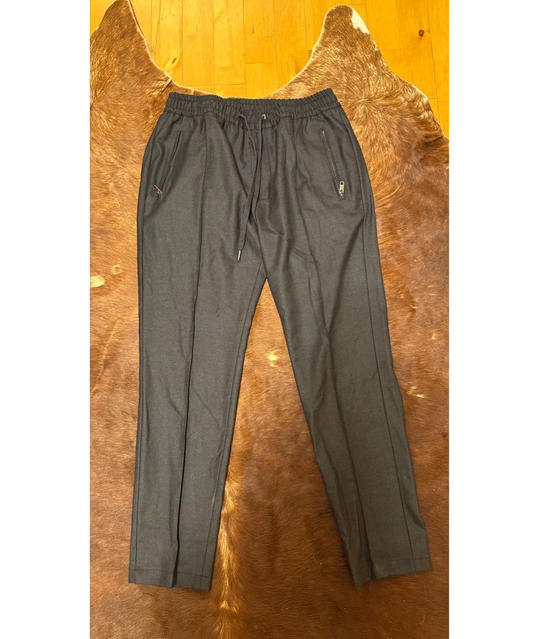 DOLCE&GABBANA Серые шерстяные классические брюки, фото 5