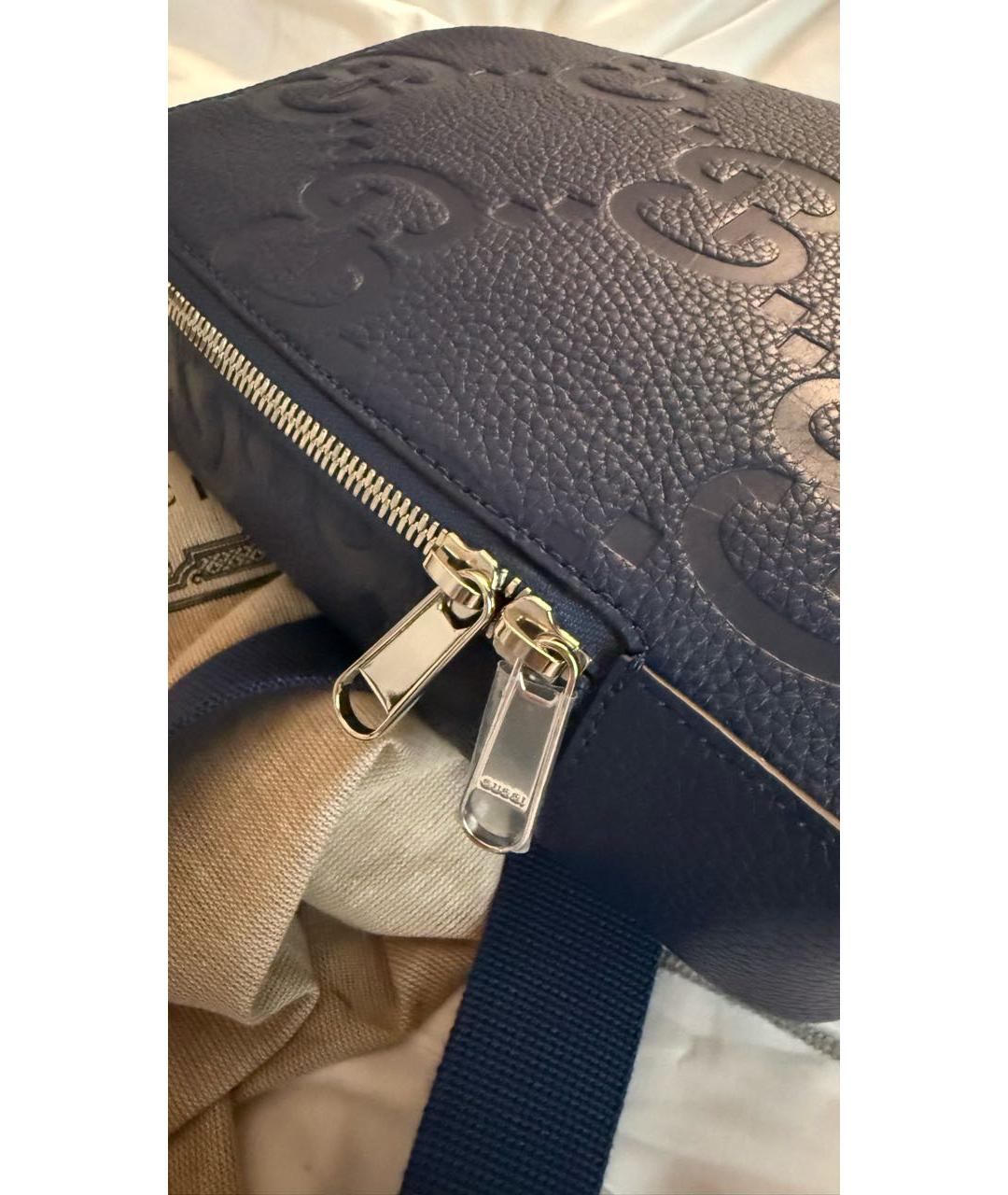 GUCCI Темно-синяя кожаная сумка на плечо, фото 4