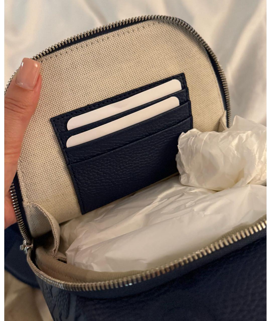 GUCCI Темно-синяя кожаная сумка на плечо, фото 5