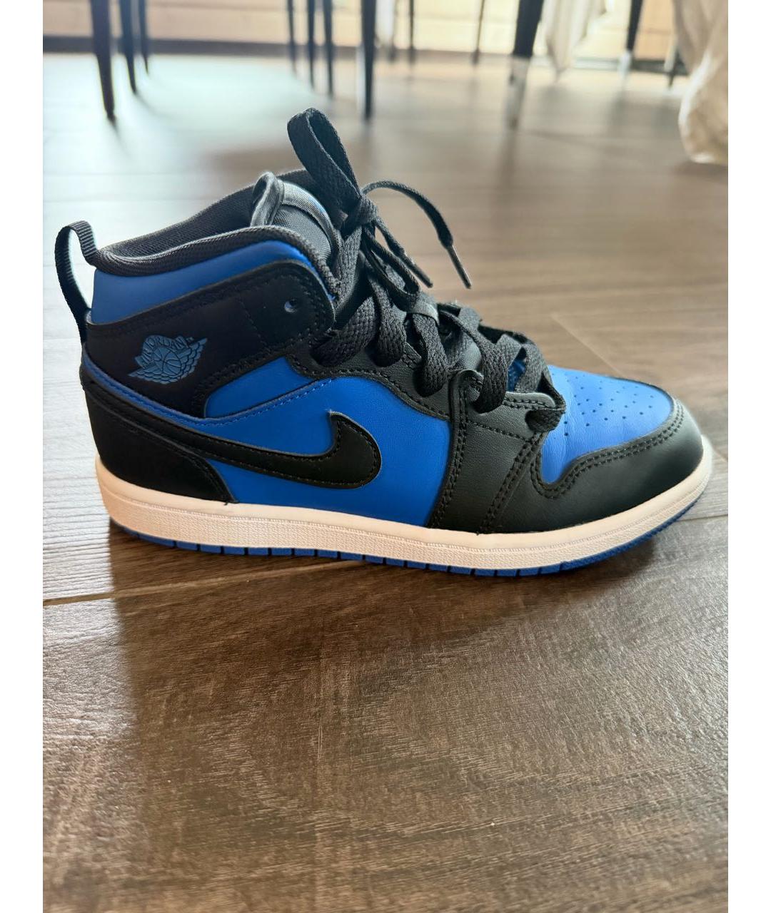 JORDAN Синие кожаные кеды, фото 7